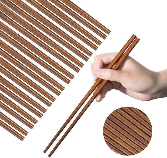 Wooden Chopsticks Reusable Dishwasher Safe Iron Wood 10 Pairs
