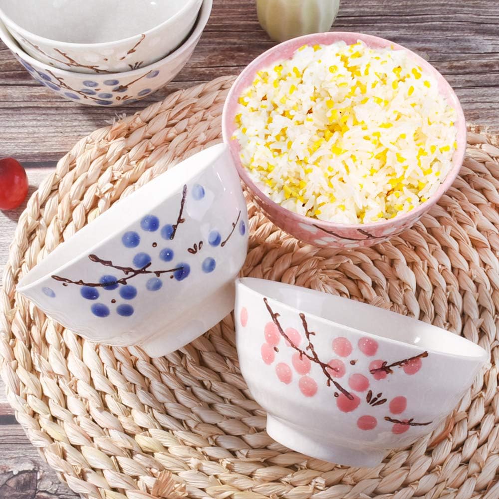 Japanese Rice Bowl Set of 4, 4.5 Inch