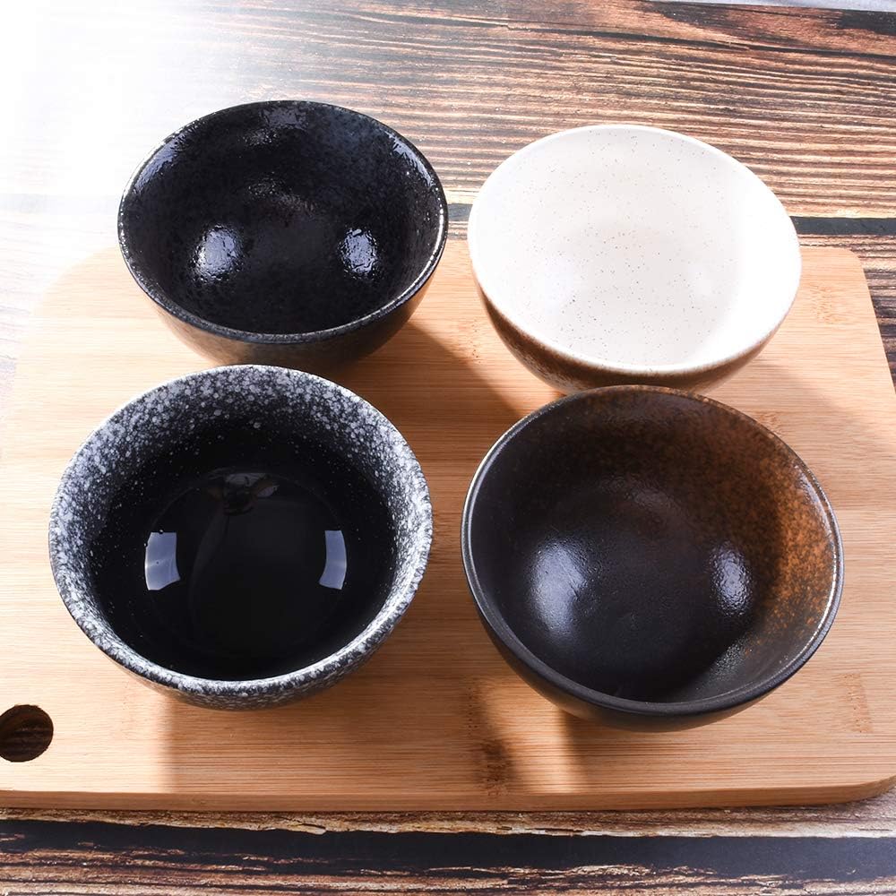 Ceramic Rice Bowl Set of 4, 4.5 Inch Reactive Kiln Glaze Small Bowls