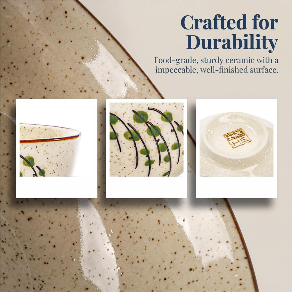 6 Pack Retro Ceramic Bowls, 4.5 Inch Japanese Rice Bowl
