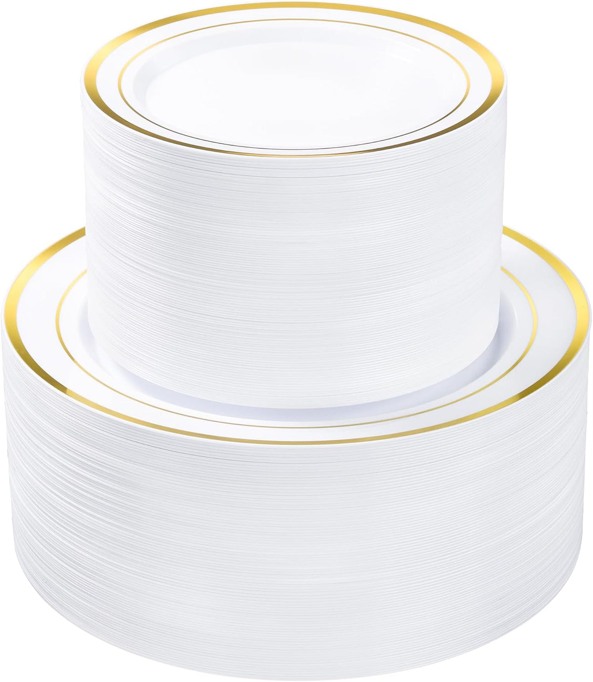 BESTVIP 200PCS Gold Plastic Plate, Disposable Party Plates