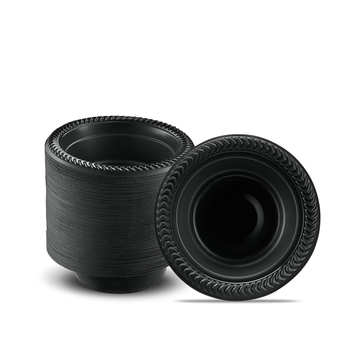 PLASTICPRO 100 PCS Black Plastic Plates Light Weight 9 Inch Plastic Dinner Plates Black Plates Disposable for Party and Wedding
