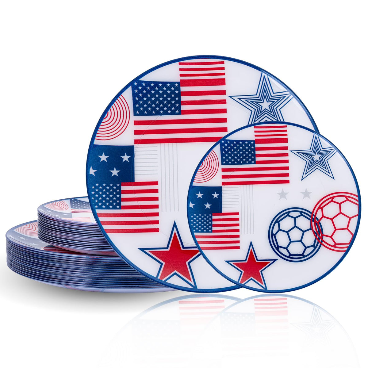 I00000 102 Pcs Silver Plastic Plates, Premium Silver Disposable Plates