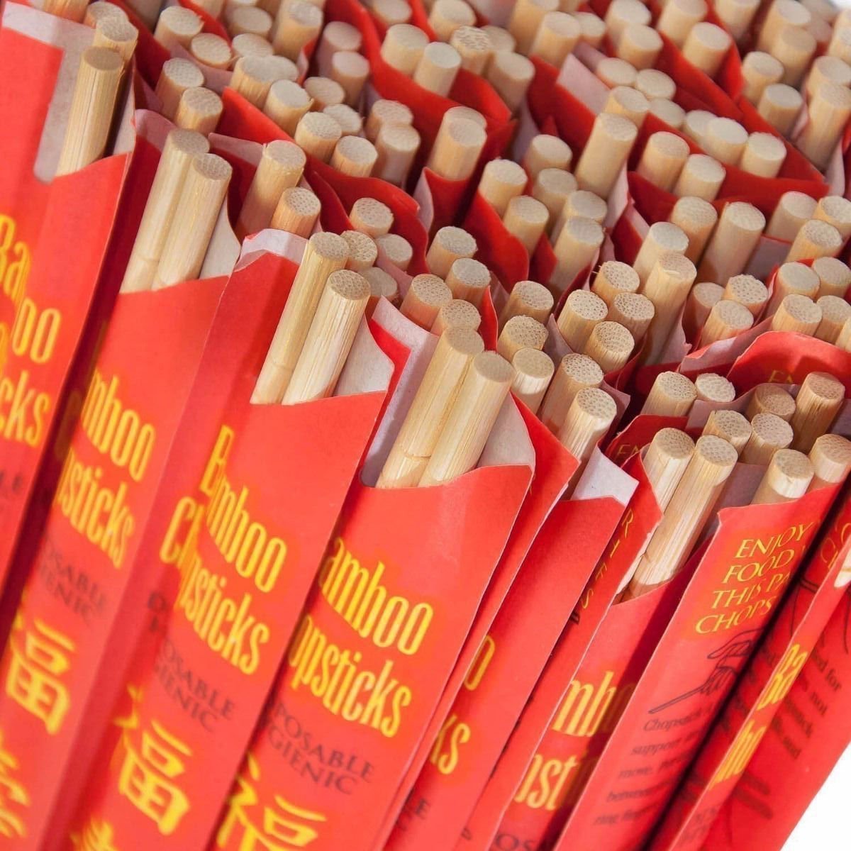 ROYALNA 1200 Pairs Palillos UV Treated Premium Disposable Bamboo Chopsticks Sleeved and Separated (Bamboo, 1200 pairs)