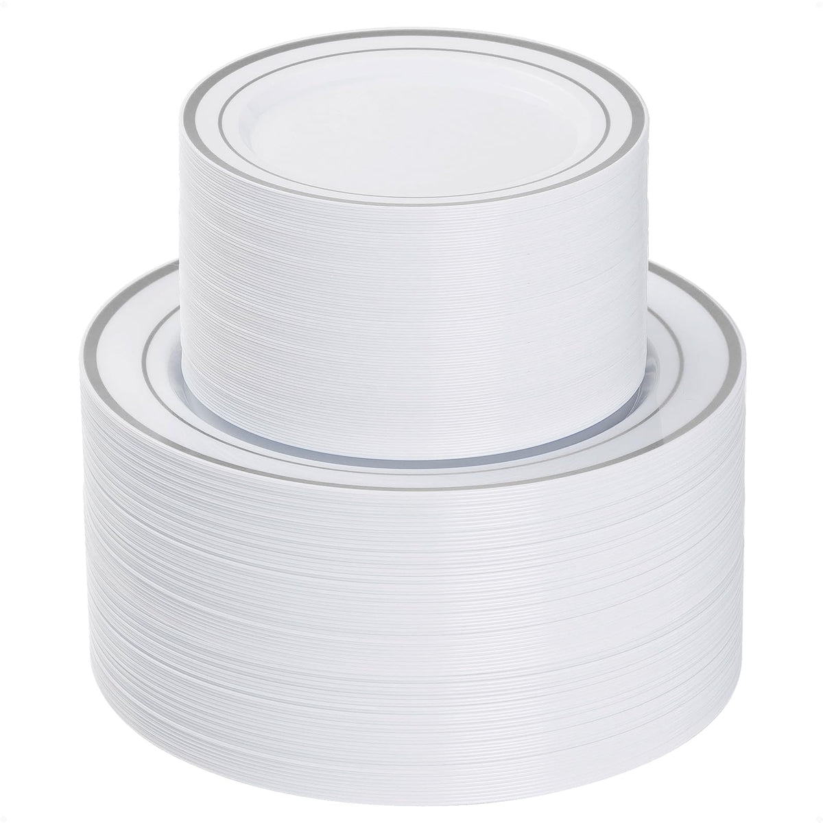 Goodluck 200PCS Gold Plastic Plates, Heavy Duty Disposable Gold Plates