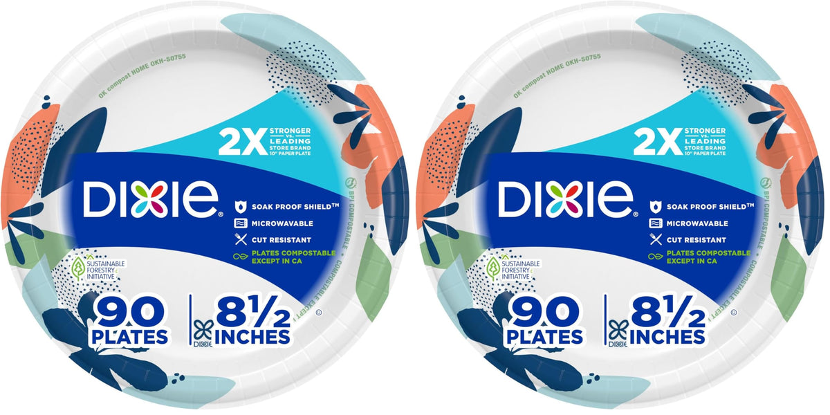Dixie Large Paper Plates 10 Inch, 150 Ct Disposable Paper Plate Pack