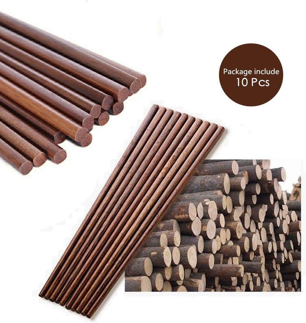 Wooden Chopsticks Reusable Dishwasher Safe Iron Wood 10 Pairs
