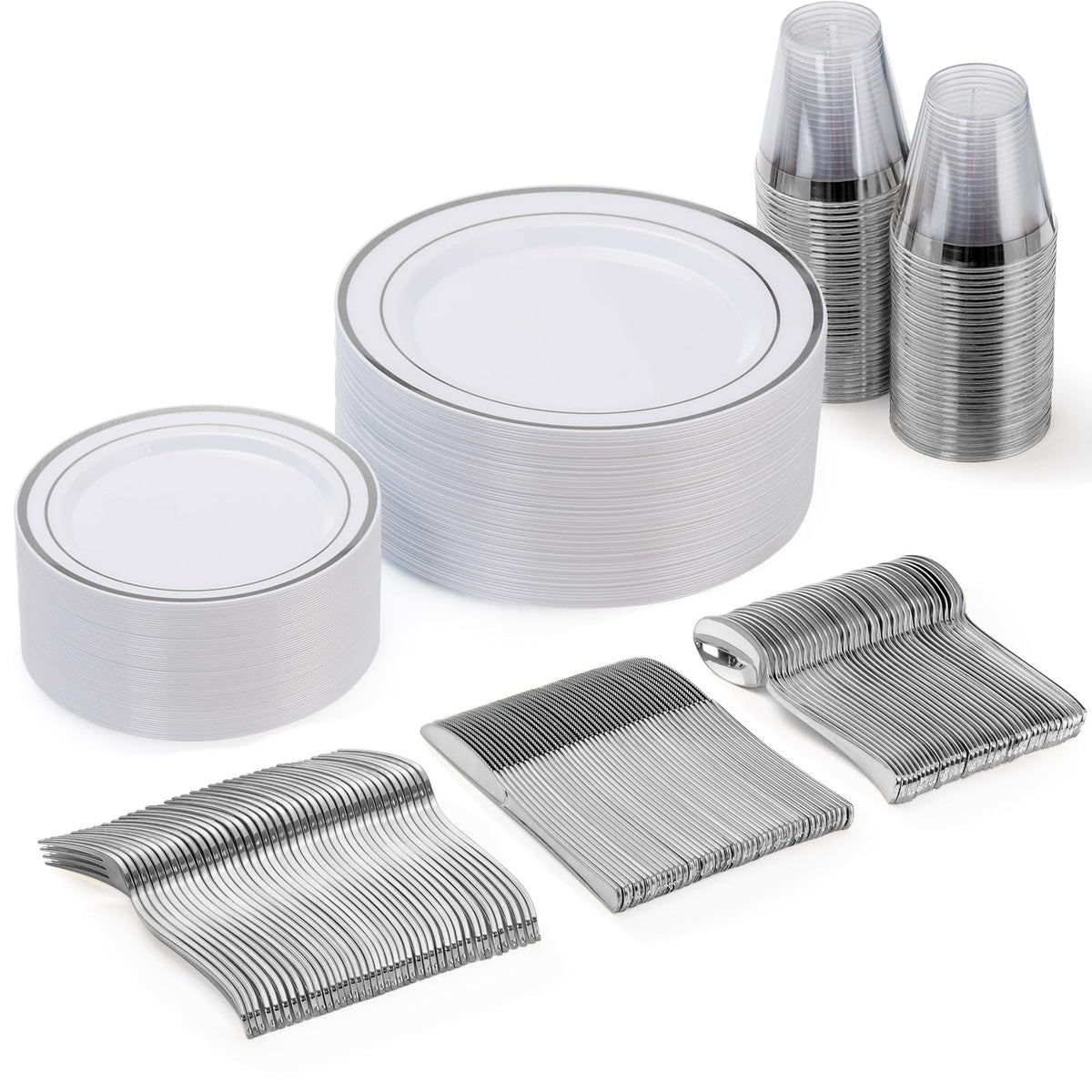 Goodluck 600 Pieces Gold Disposable Plastic Plates for 100 Guests
