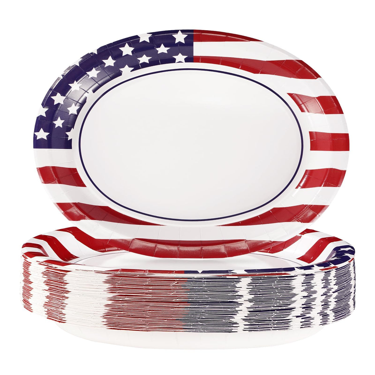 50Pcs Gingham Oval Paper Plates 10" x 12" Large Disposable Heavy Duty Red and White Buffalo Checked Plaid Dessert Platter Sturdy Plates for Fall Pizza Picnic BBQ Baby Shower Birthday Party Supplies