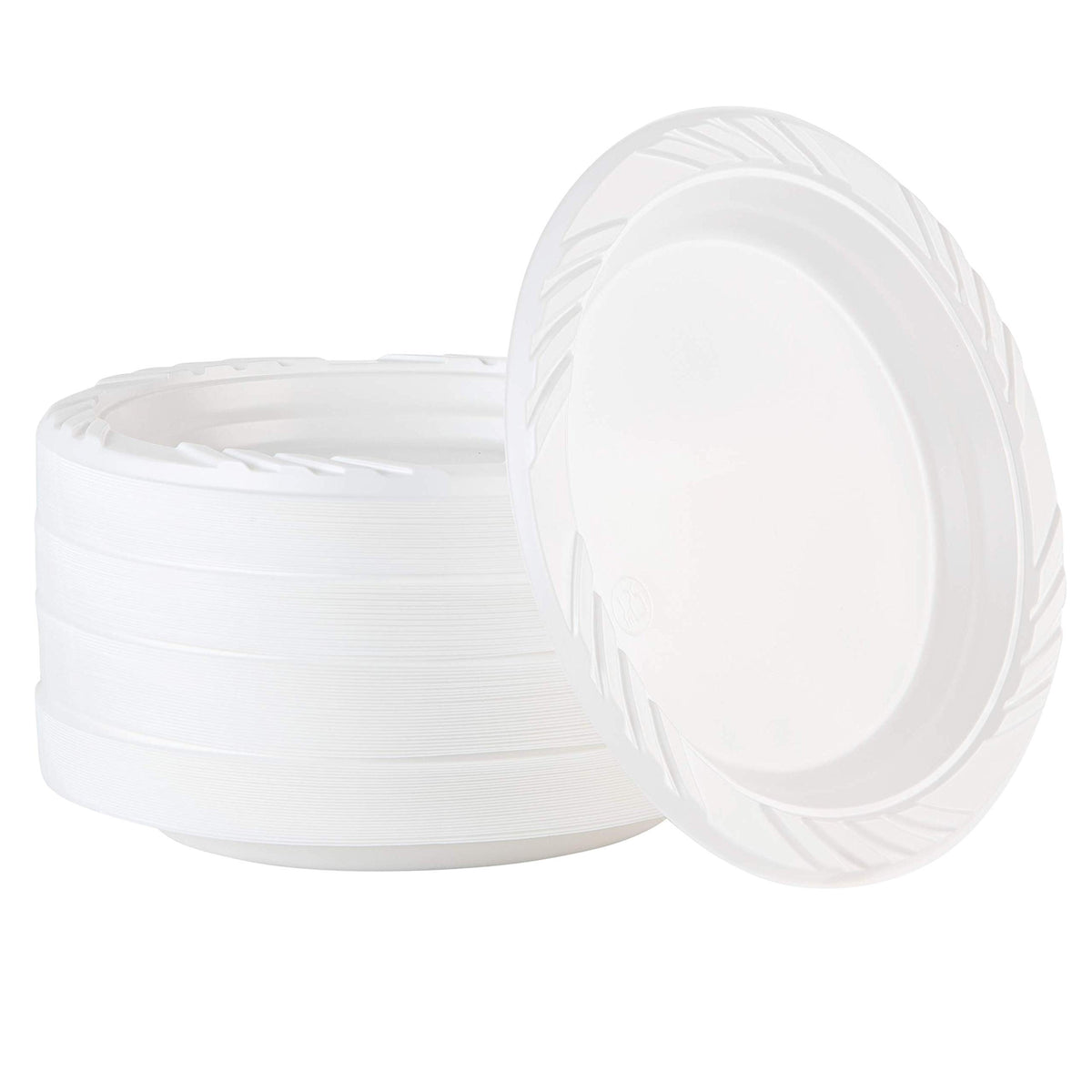 400 Count Disposable 6 Inch White Plastic Dessert Plates