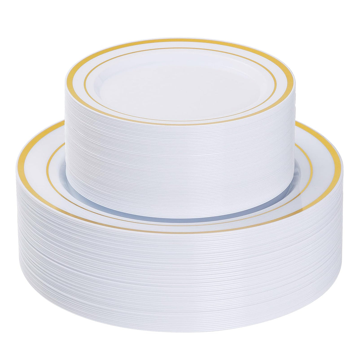 Goodluck 200PCS Gold Plastic Plates, Heavy Duty Disposable Gold Plates