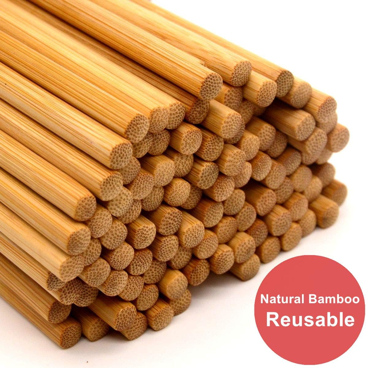Bamber 50 Pairs Reusable Bamboo Chopsticks Chopstick Set