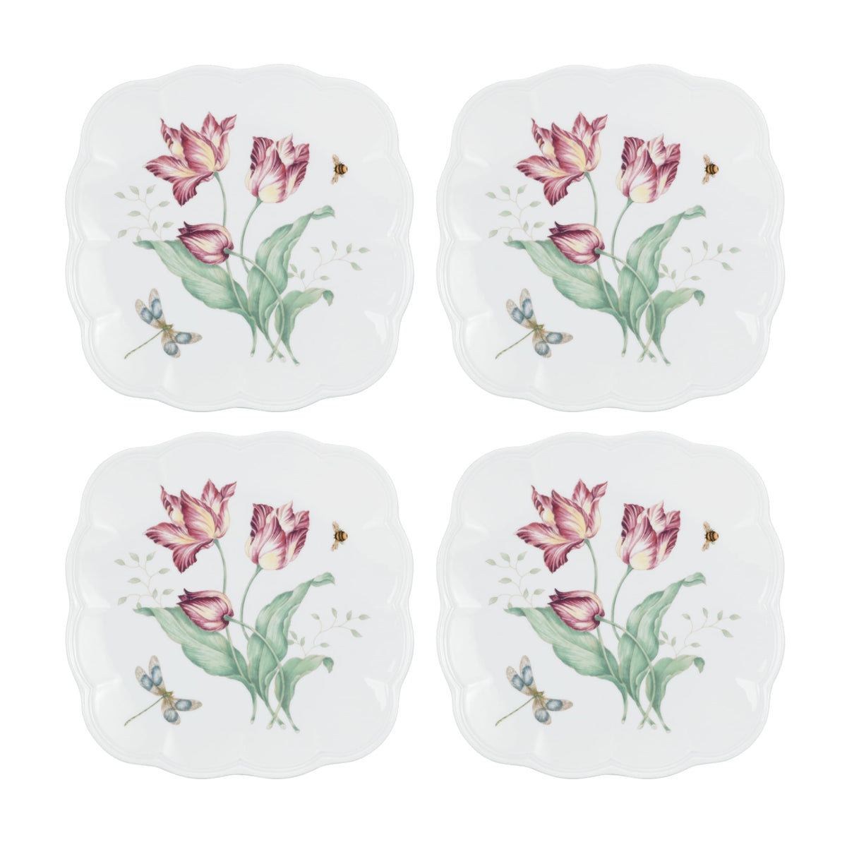 Lenox Butterfly Meadow Porcelain 16oz Rice Bowl Set for 4 (4-Piece)