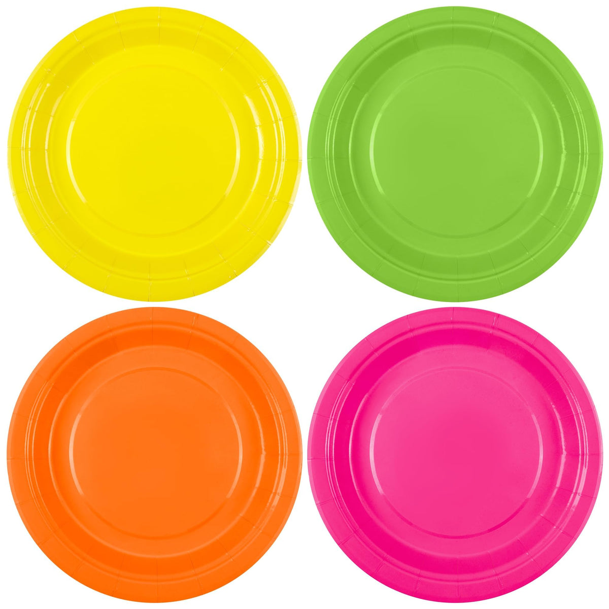 Breroa 72 Pcs Hot Pink Paper Plates 7 Inch Bulk Hot Pink Plates Disposable