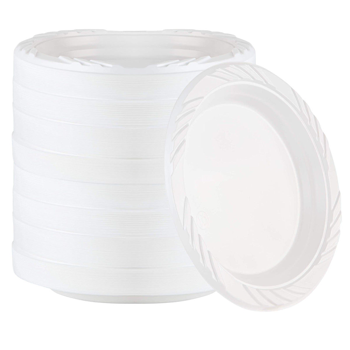 400 Count Disposable 6 Inch White Plastic Dessert Plates