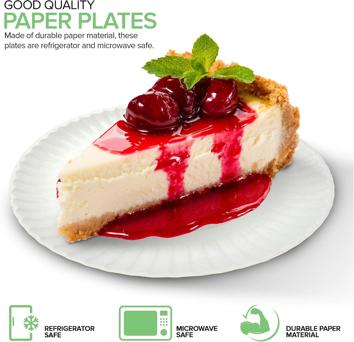 6-Inch Paper Plates Uncoated, Everyday Disposable Dessert Plates 6" Paper Plate Bulk, White, 500 Count, Stock Your Home