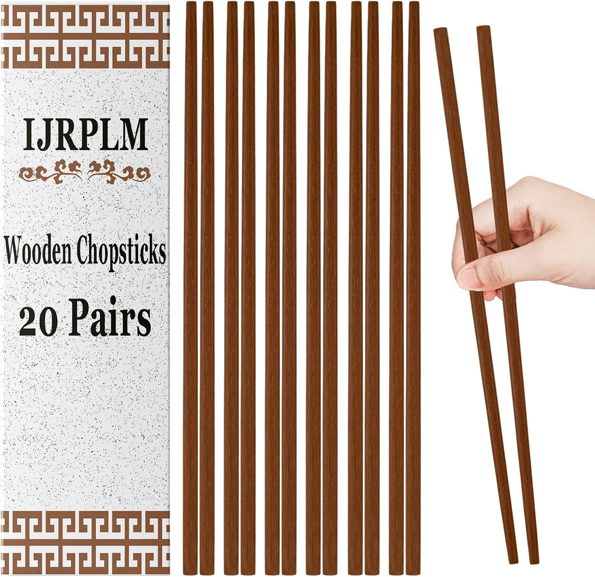20 Pairs Wooden Chopsticks,Natural Health Wood Chopsticks,Chinese Classic Style,Dishwasher Safe,Hardwood Chopsticks for Cooking Restaurants Noodles(9.8 inch Long)