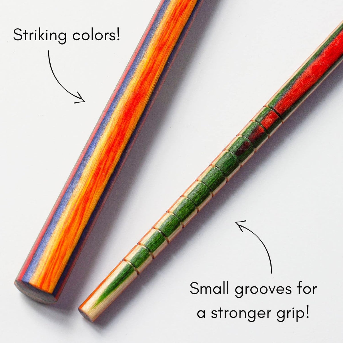 Totally Bamboo Baltique Marrakesh Collection Reusable Chopsticks, Set of 4 Pairs, Non-Slip, 9-7/8" Long