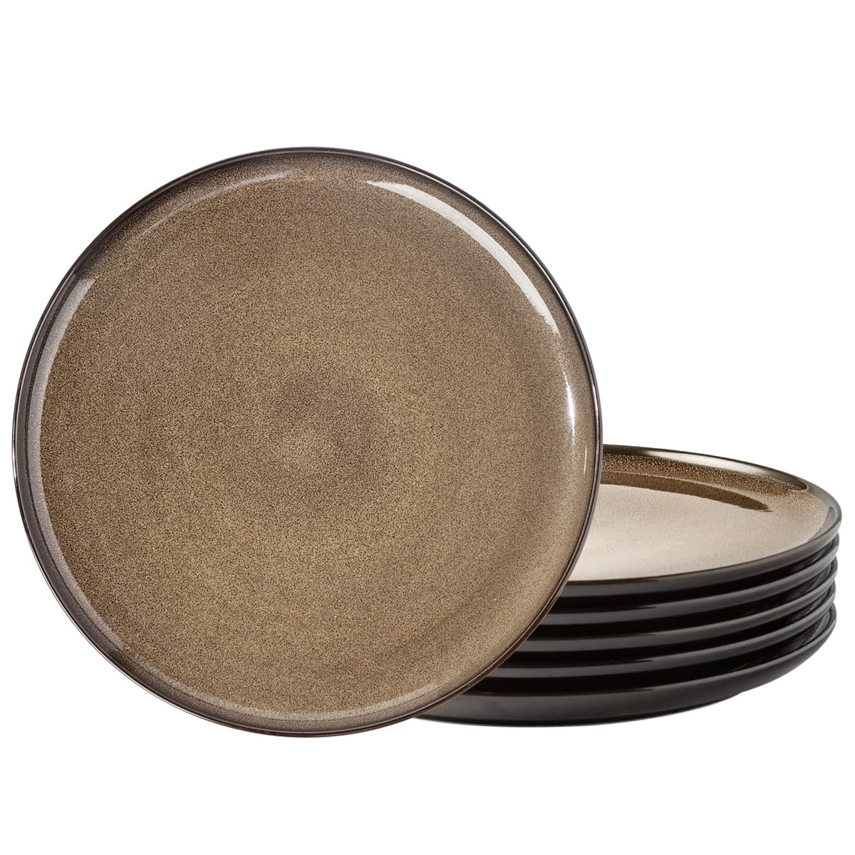 LERATIO Ceramic Dinner Plates Set of 6,10.5 Inch Reactive Glaze Plate Sets