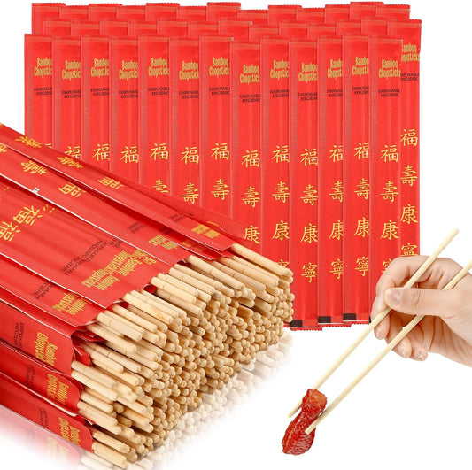 Sabary 1000 Pairs Disposable Bamboo Chopsticks Sleeved Separated,Joyous