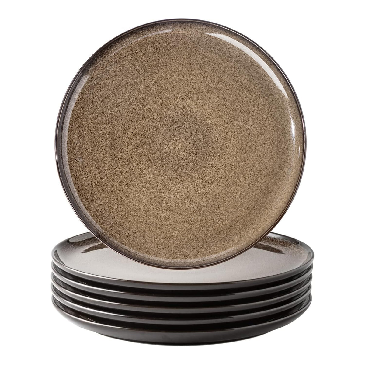 LERATIO Ceramic Dinner Plates Set of 6,10.5 Inch Reactive Glaze Plate Sets