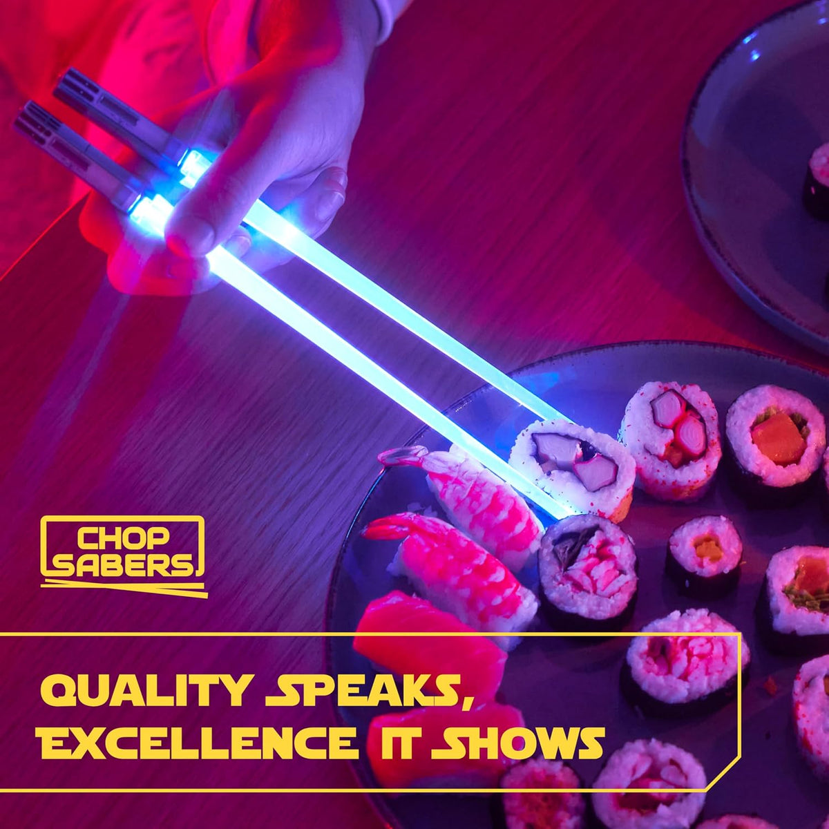 ChopSabers Lightsaber Led Light Up Chopsticks (1 Pair, Blue)