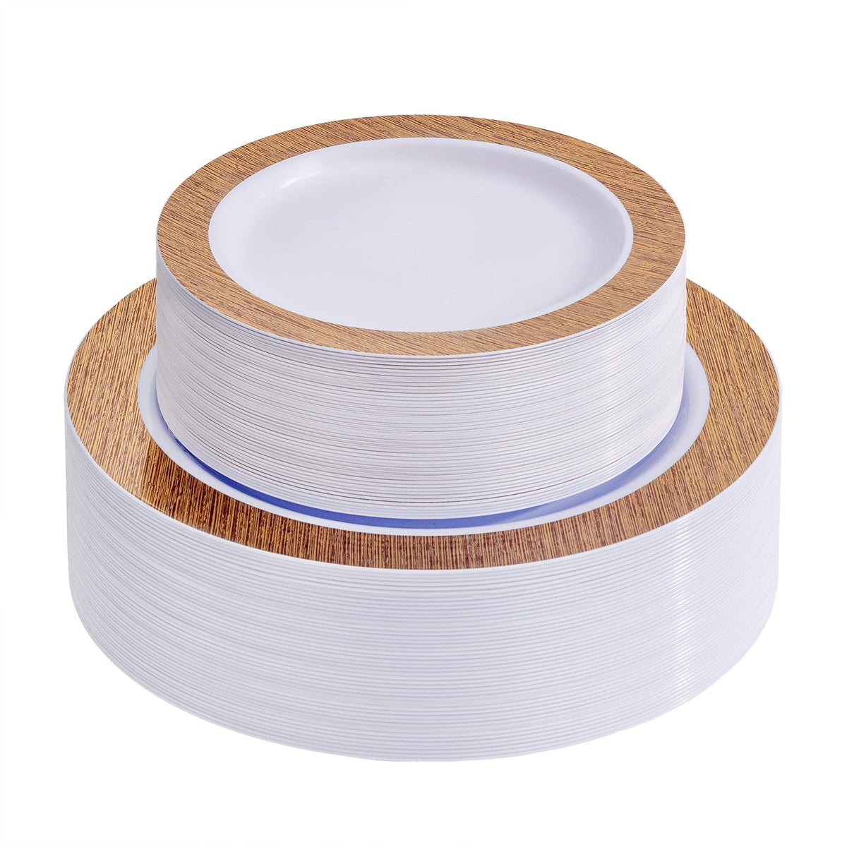 I00000 102 Pcs Silver Plastic Plates, Premium Silver Disposable Plates