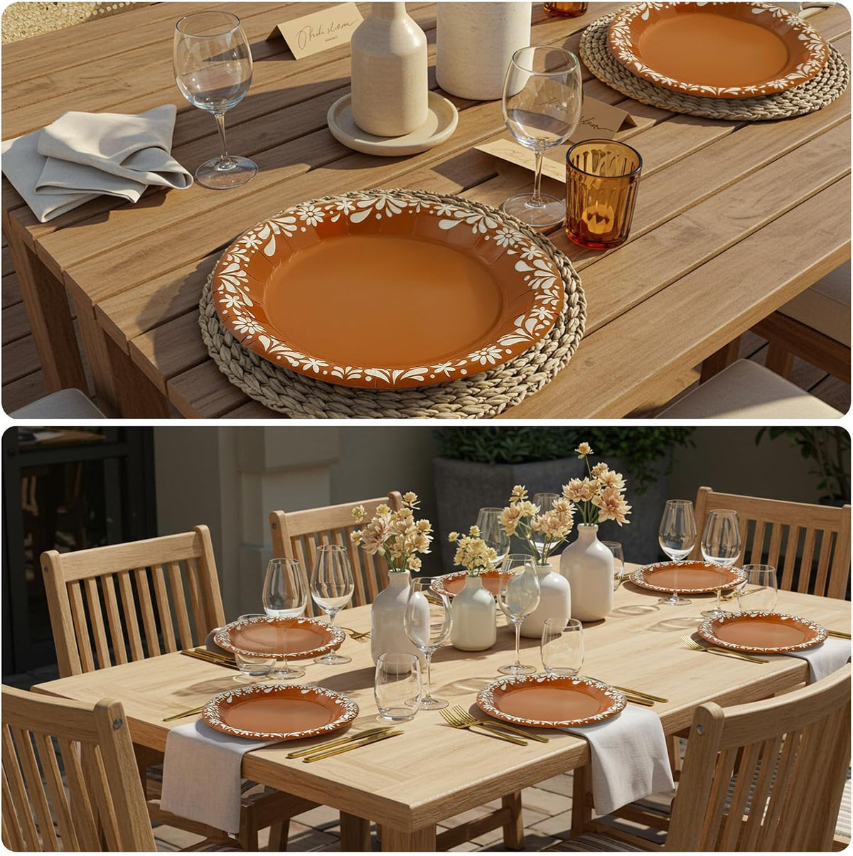 100 Pcs Mexican Party Plates Set, Disposable Cielito Lindo Party Decoration