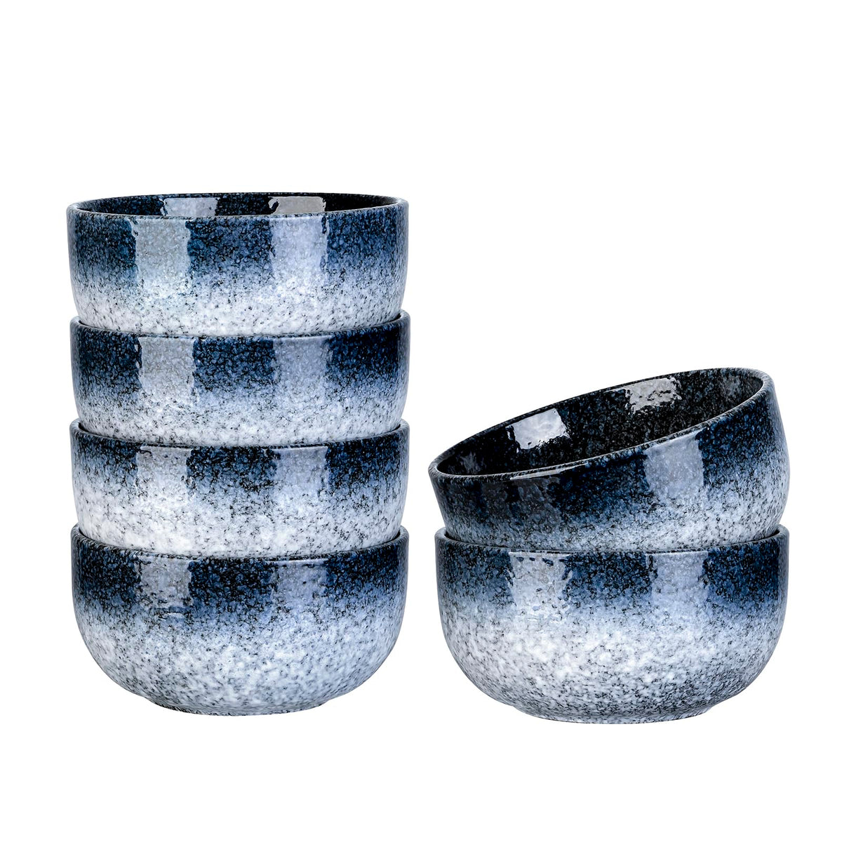 S&Q'S CERAMICS Ceramic Small Bowls for Kitchen, Set of 6, 9 ounces Small Ceramic Bowls for Condiments, Dipping, Side Dishes (Glazed Matte Off-White)…
