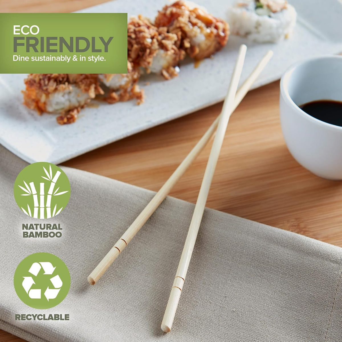 Stock Your Home Disposable Bamboo Chopsticks (200 Count), Bulk Separated Chopsticks for Sushi, Chinese, Japanese and Asian Food, Smooth Wooden Chop Sticks