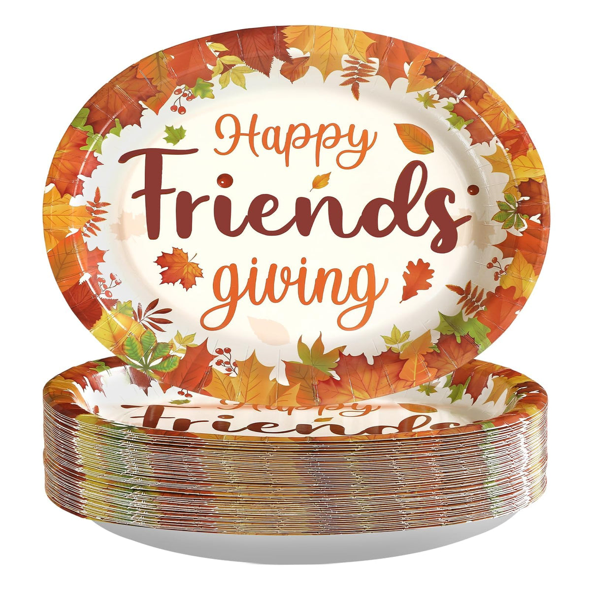 50Pcs Gingham Oval Paper Plates 10" x 12" Large Disposable Heavy Duty Red and White Buffalo Checked Plaid Dessert Platter Sturdy Plates for Fall Pizza Picnic BBQ Baby Shower Birthday Party Supplies
