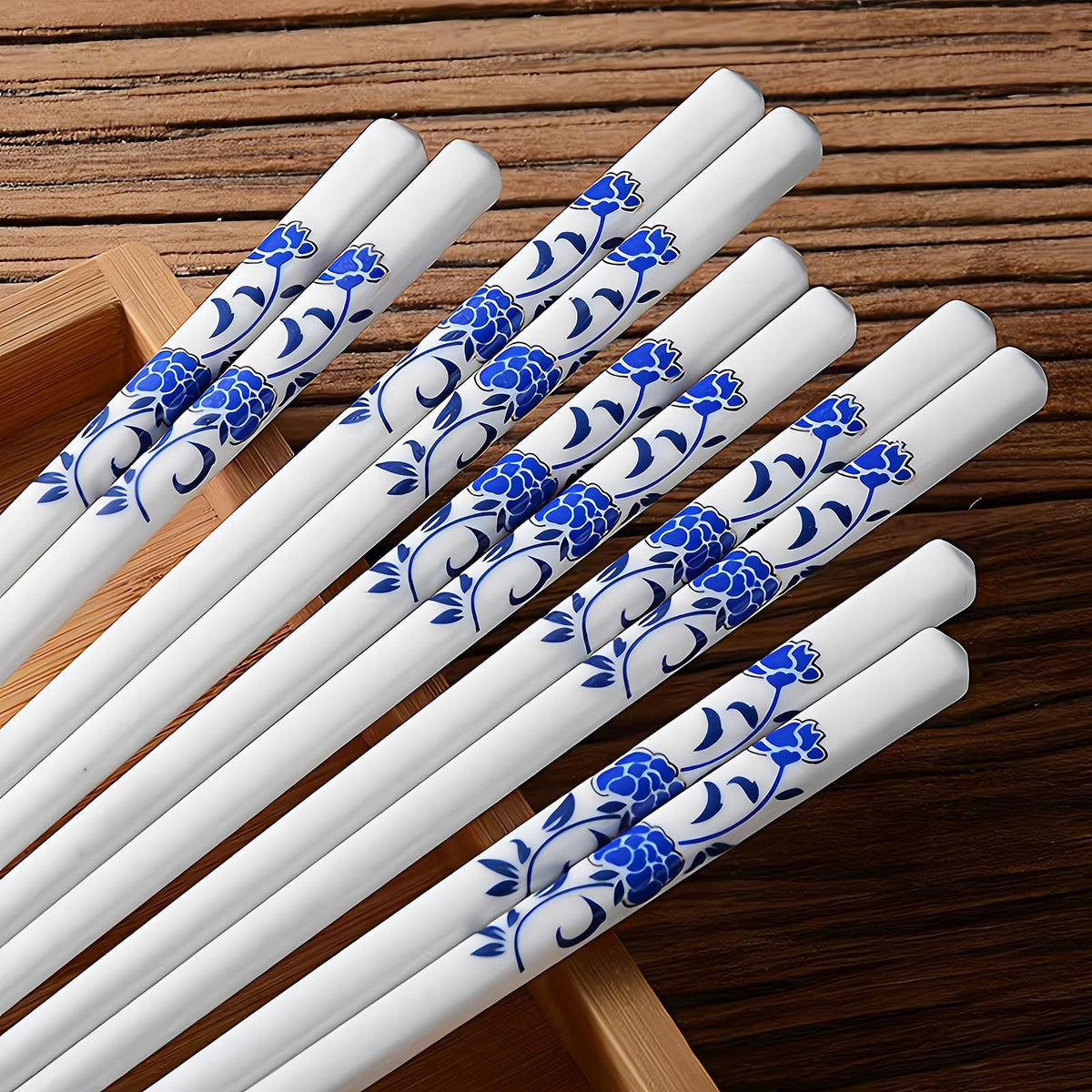 Ceramic Chopsticks 5 Pairs,Pink Peonie,Reusable Porcelain Chop Sticks