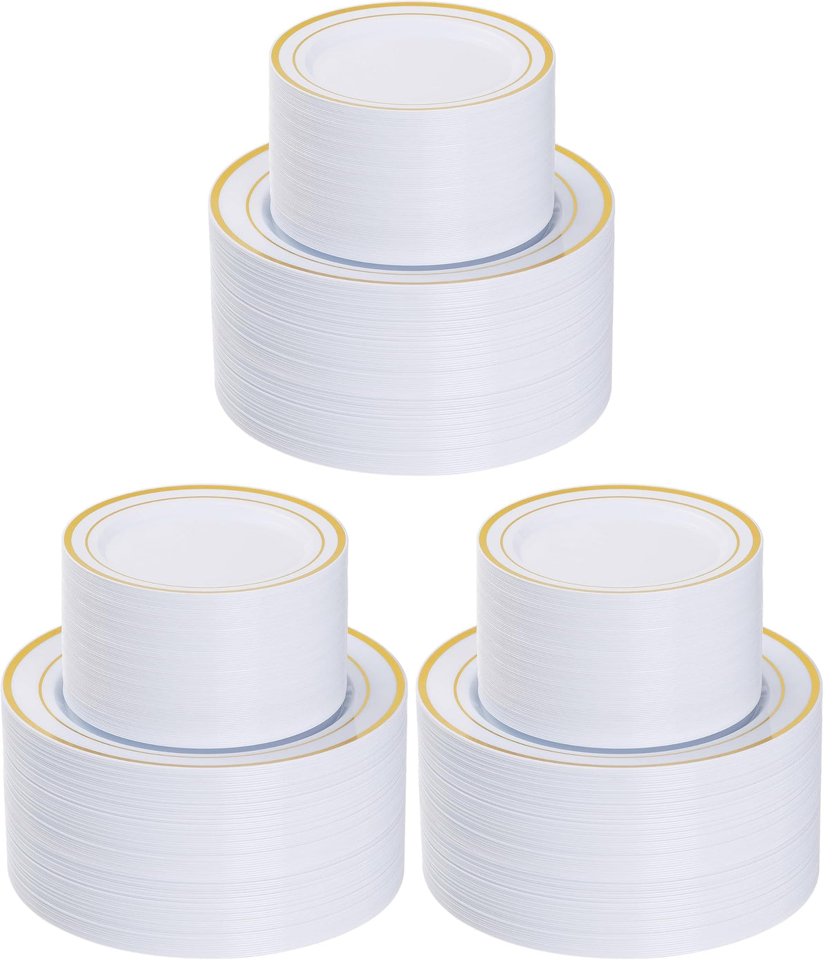 Goodluck 200PCS Gold Plastic Plates, Heavy Duty Disposable Gold Plates
