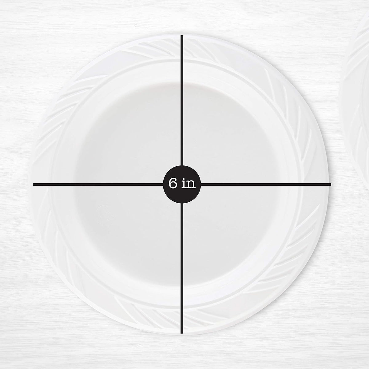 400 Count Disposable 6 Inch White Plastic Dessert Plates