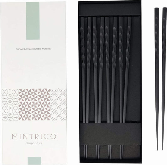Reusable Luxury Japanese Style Chopsticks 5 Pair Set Dishwasher Safe