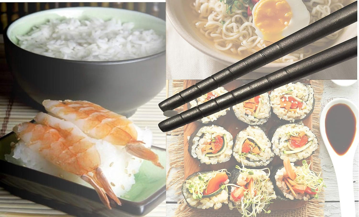 Valtcan Titanium Chopsticks 9 inch 27g Ultralight - Grooved Tips, Zero Metallic Taste, Squared Anti-Roll Ends, Reusable Sushi Noodle Ramen Chopstick, Dishwasher Safe, Carry Bag, Camping Lunch