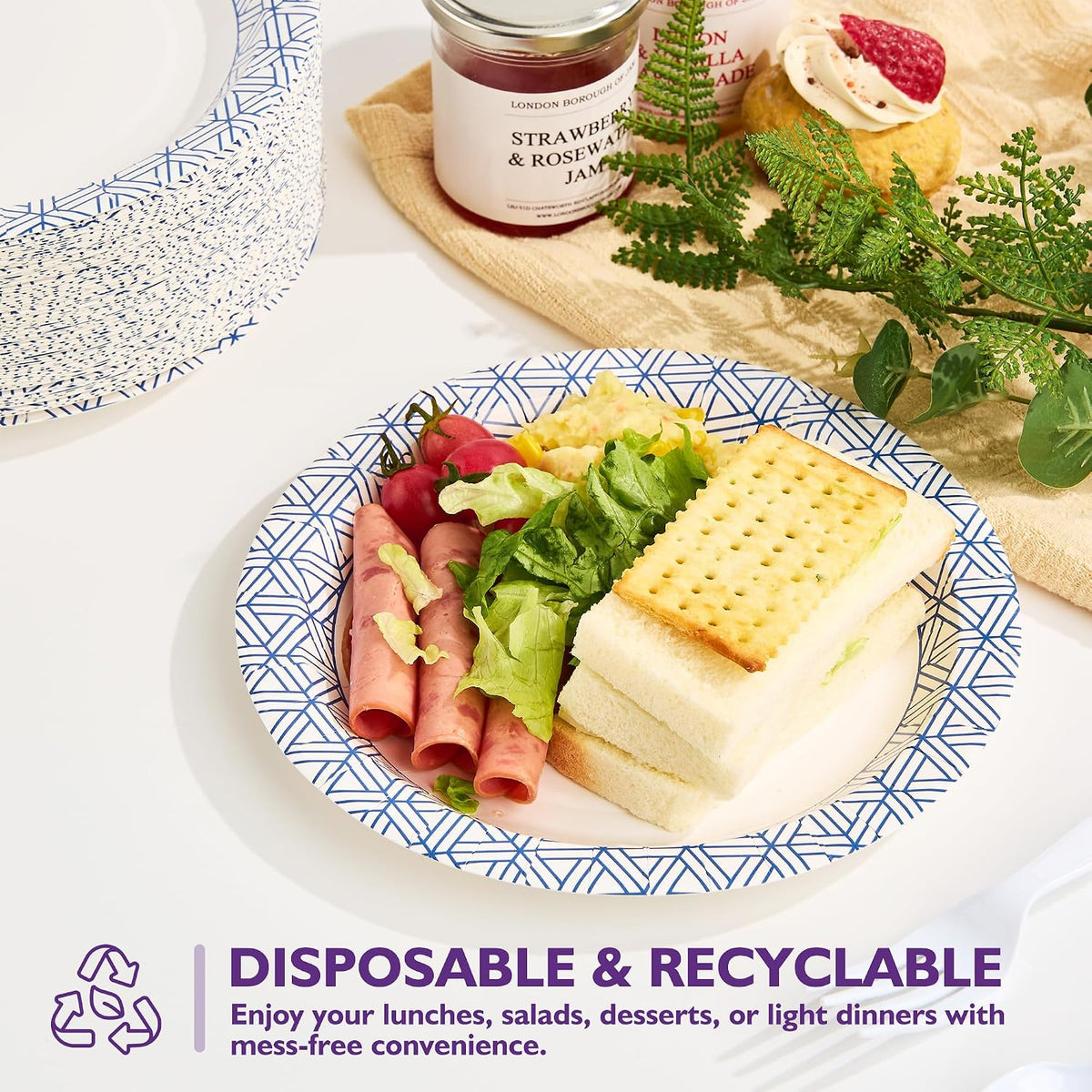 Disposable Paper Plates 8.5 Inch 300 Count