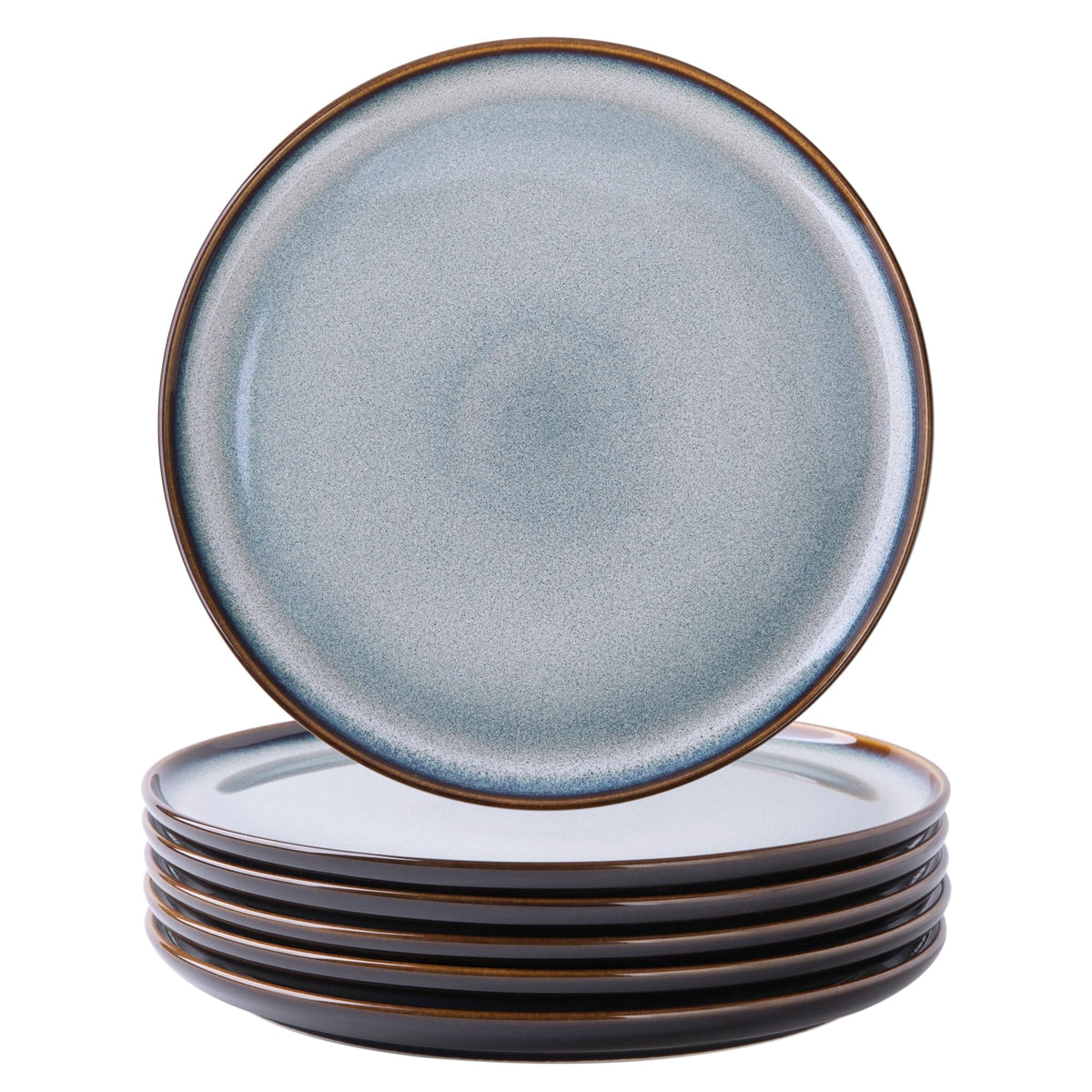 LERATIO Ceramic Dinner Plates Set of 6,10.5 Inch Reactive Glaze Plate Sets