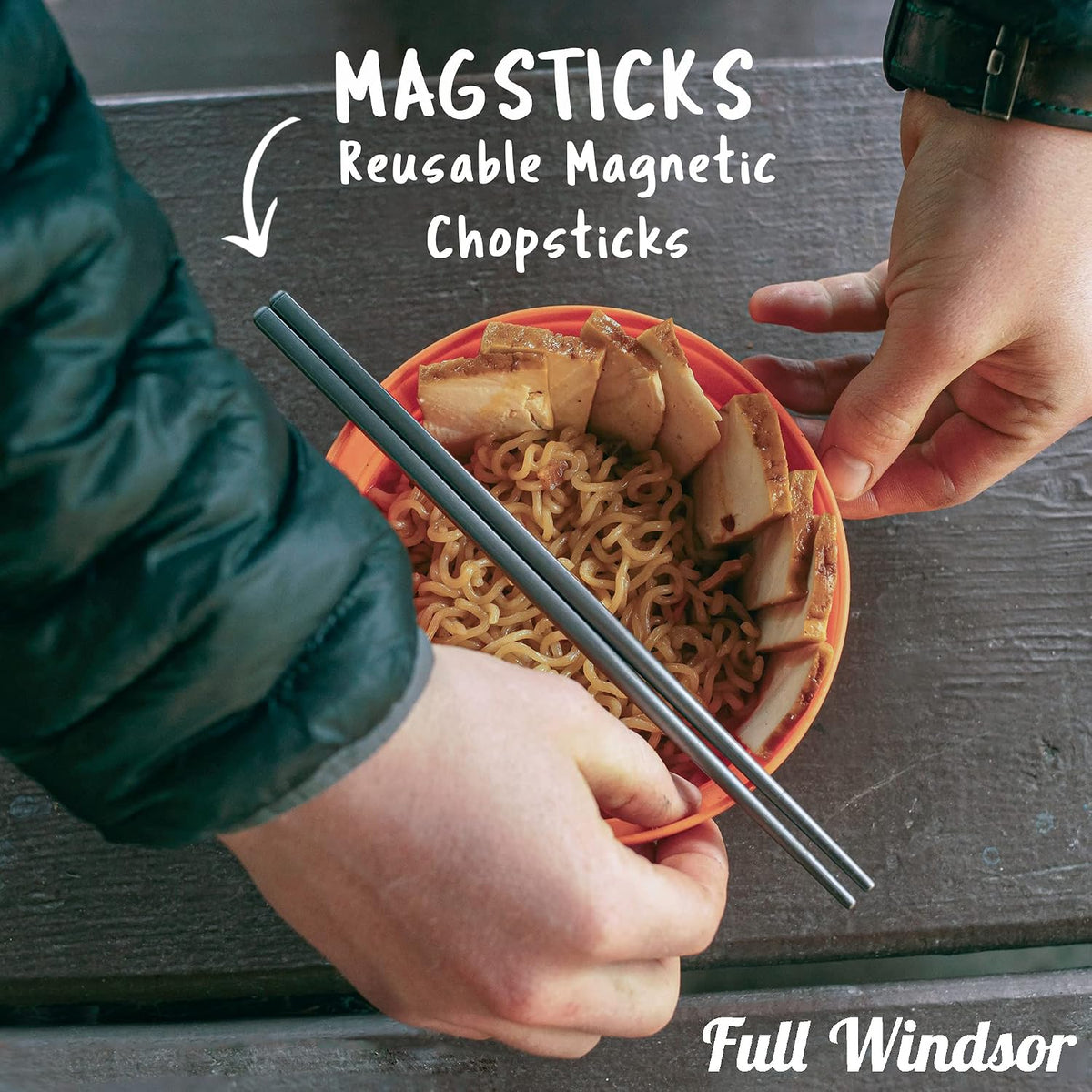 FULL WiNDSOR MAGSTICKS Resusable Magnetic Titanium Chopsticks