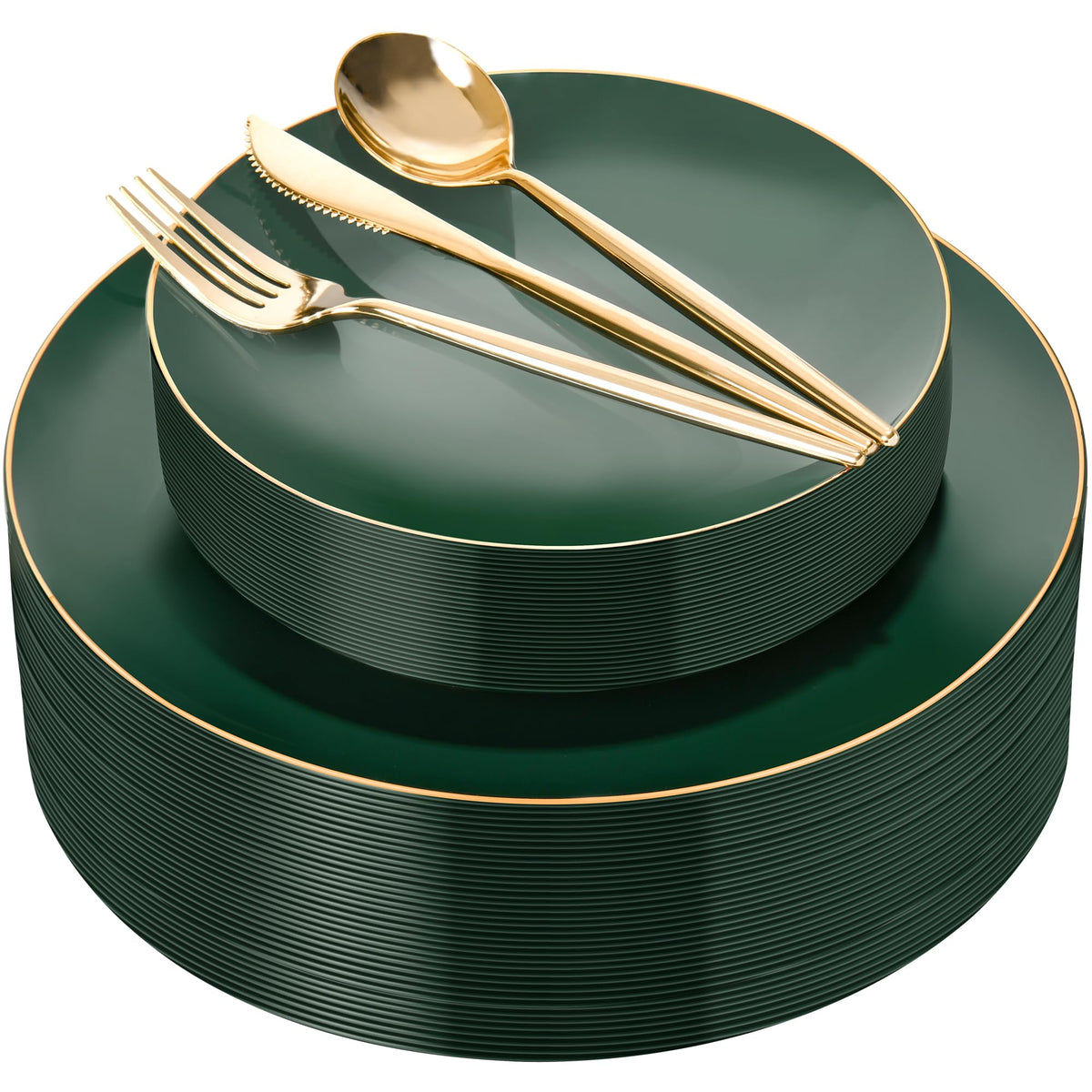 I00000 150Pcs Green Plastic Plates,Premium Disposable Plates for Wedding