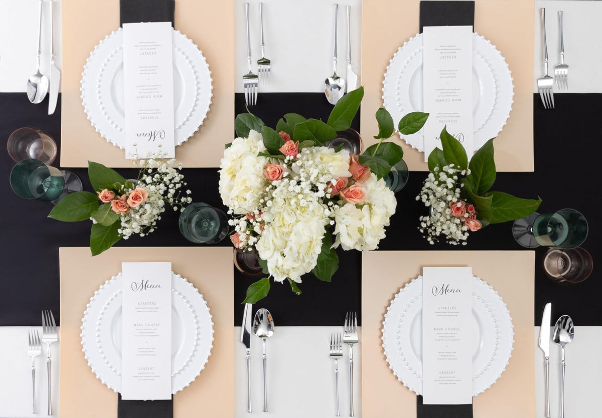 PLASTICPRO 32 Piece Combo Plastic Dinner Plates Disposable Plastic Fancy Heavy Duty Party Dishes 7 inch and 10 inch, White Beaded