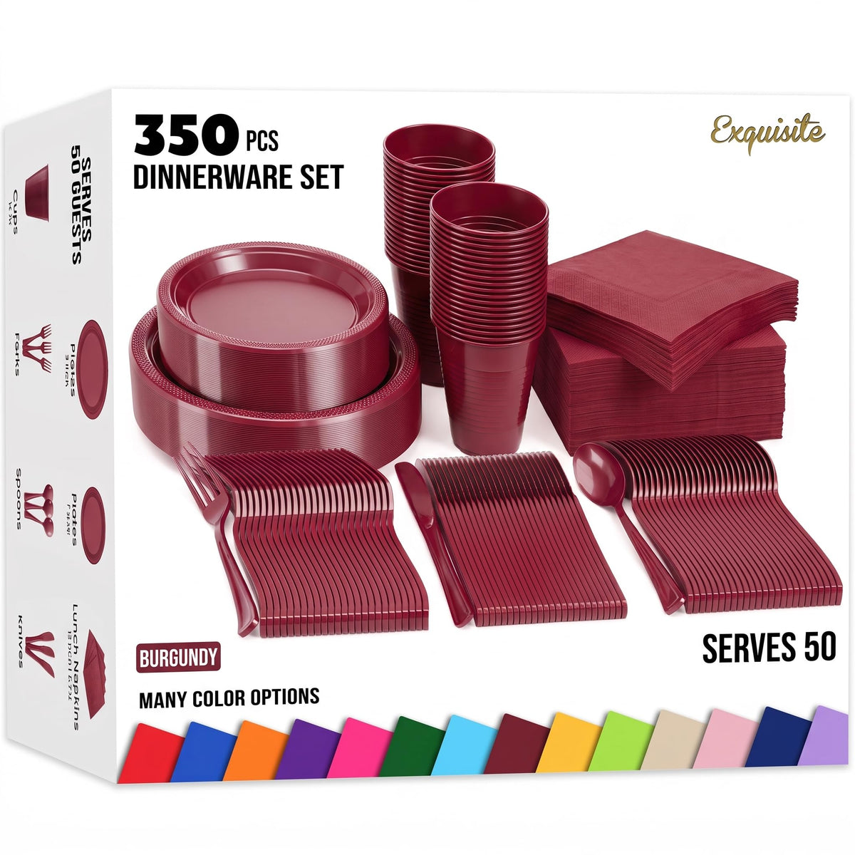 Exquisite 350 Pcs Pink Plates and Napkins Party Supplies Plate Sets