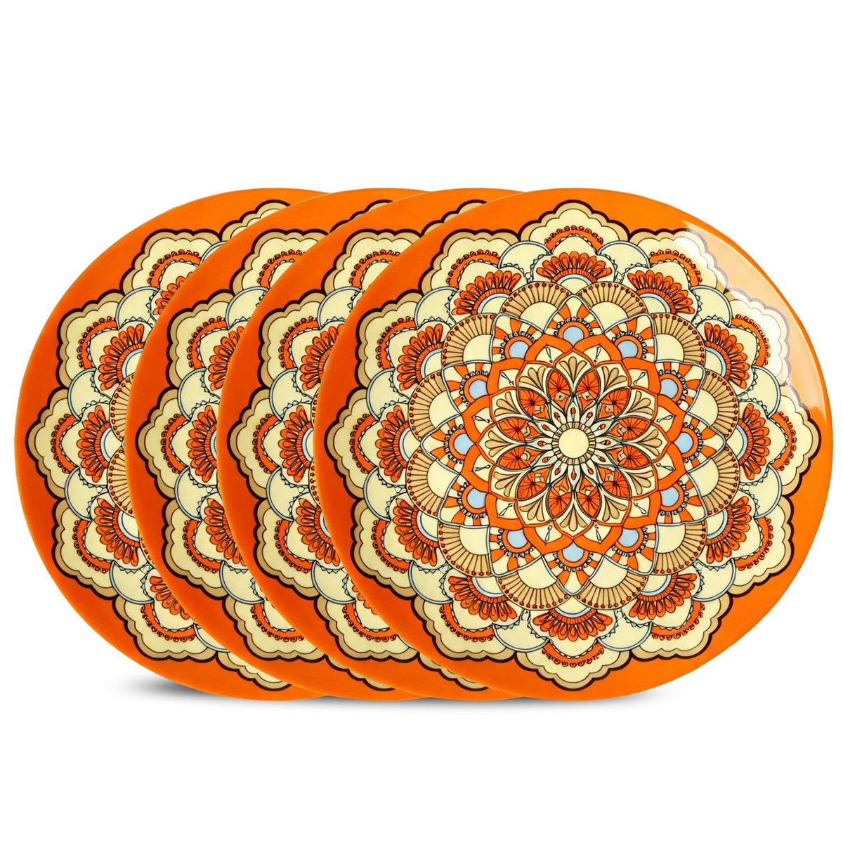8 Inch Oval Ceramic Plate Set of 8, Ceramic Salad Plates Set