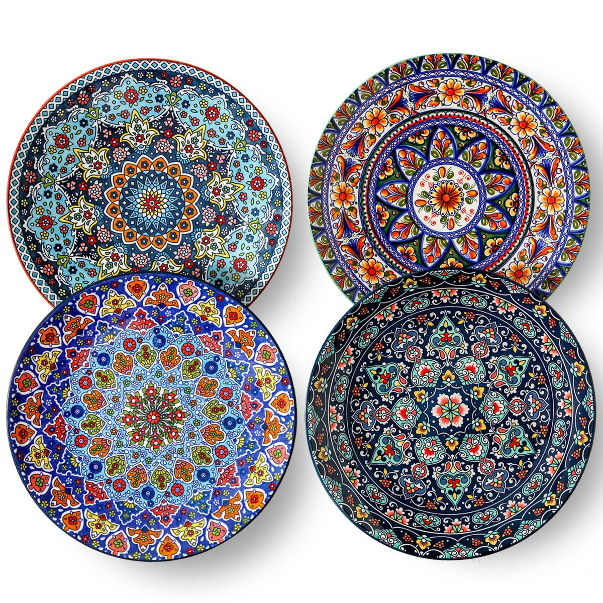 glowworm Dinner Plates, 10.5 Inch Ceramic Plates Set of 6, Bohemian