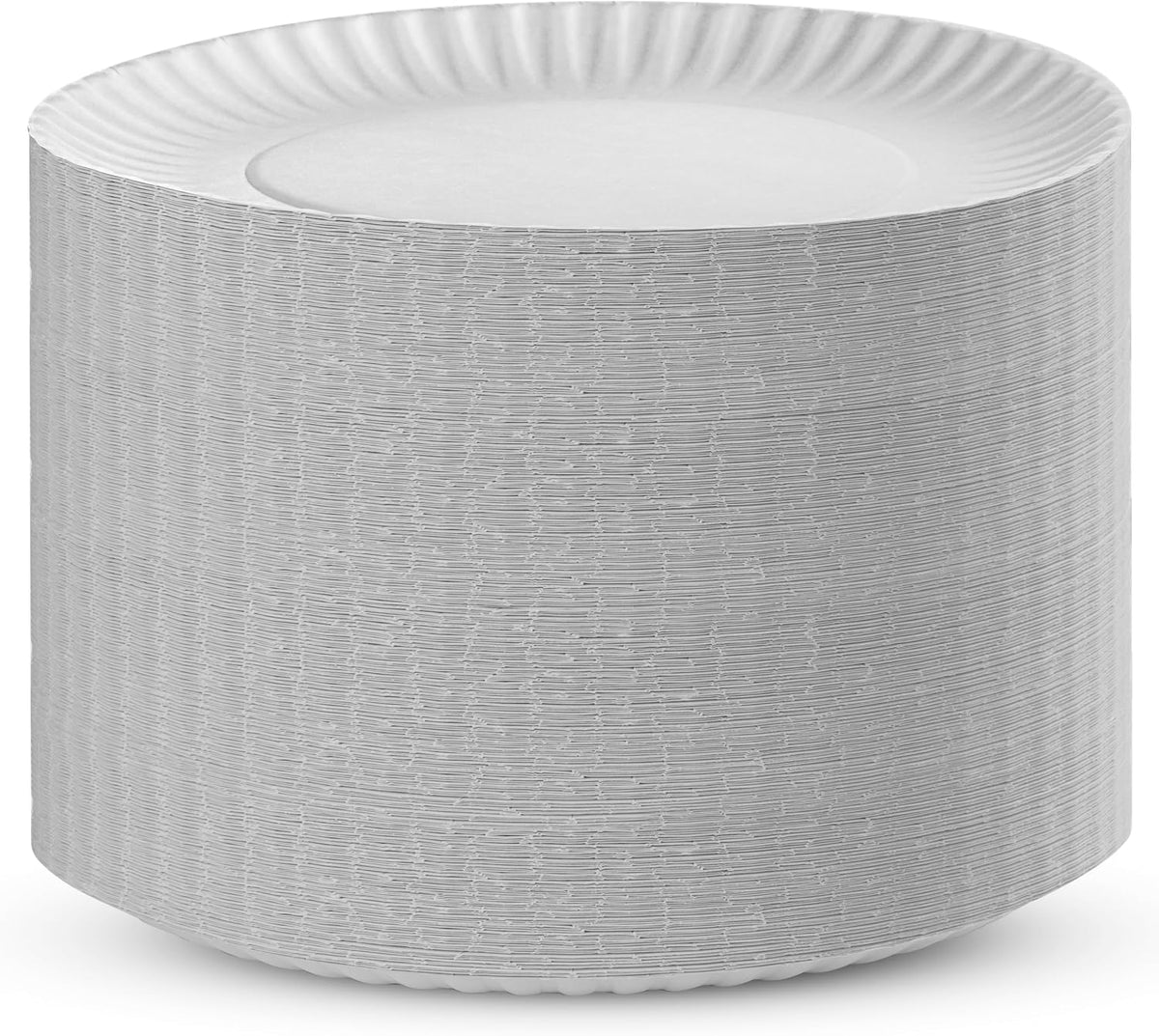 500 Uncoated Paper Plates 9 Inch, Everyday Disposable White Dinner Plates