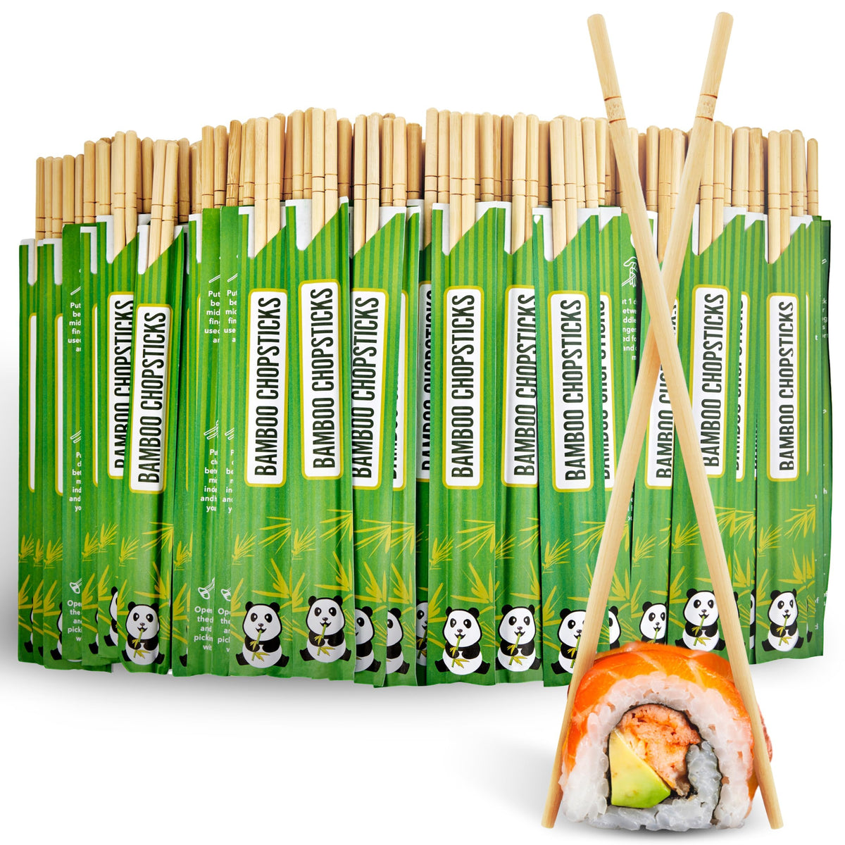 Stock Your Home Disposable Bamboo Chopsticks (200 Count), Bulk Separated Chopsticks for Sushi, Chinese, Japanese and Asian Food, Smooth Wooden Chop Sticks