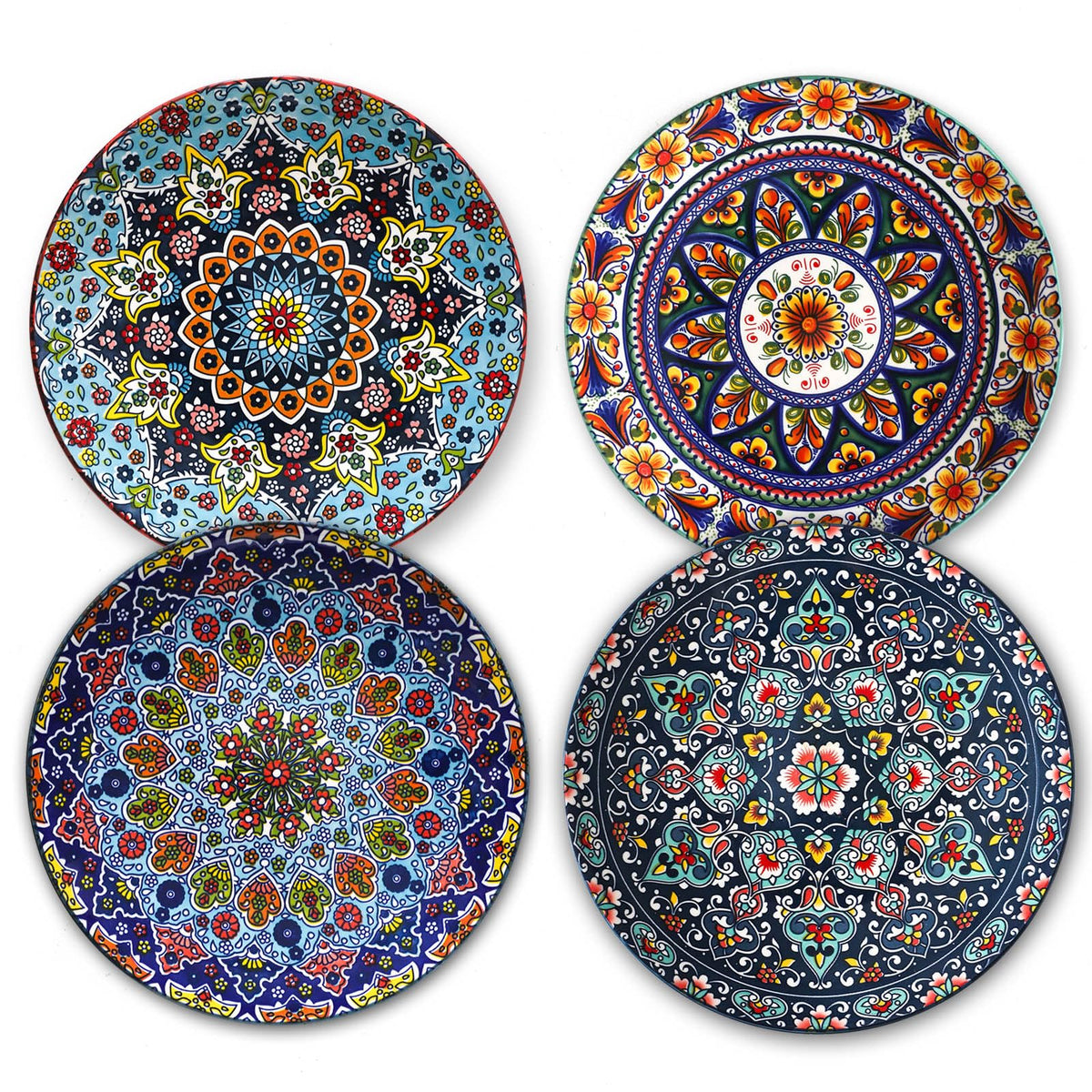 glowworm Dinner Plates, 10.5 Inch Ceramic Plates Set of 6, Bohemian