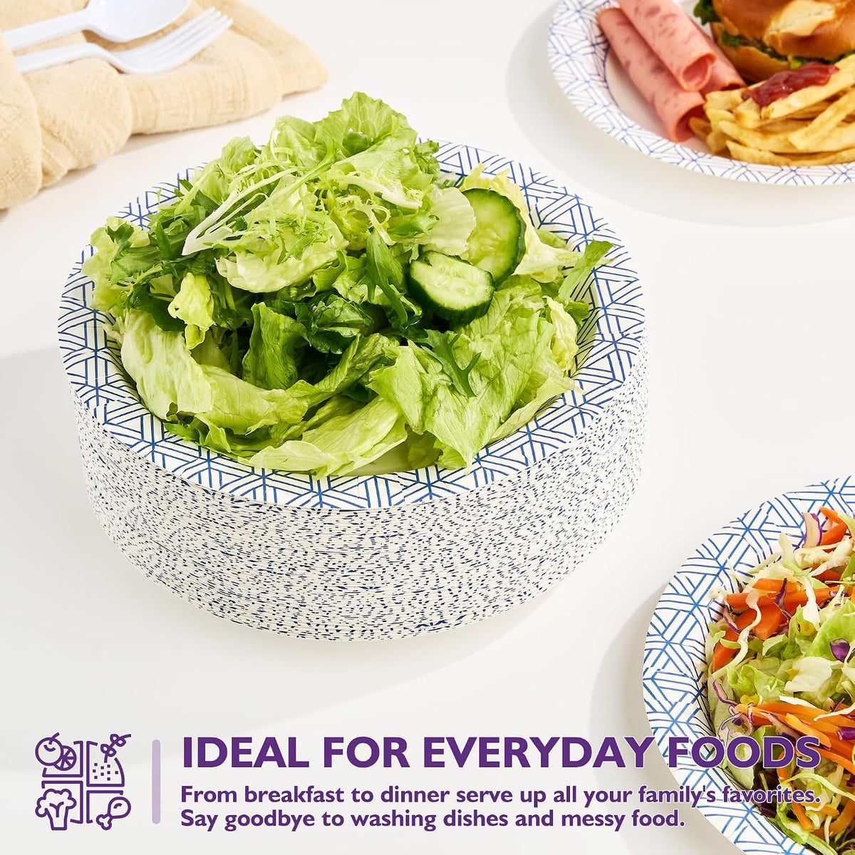 Disposable Paper Plates 8.5 Inch 300 Count