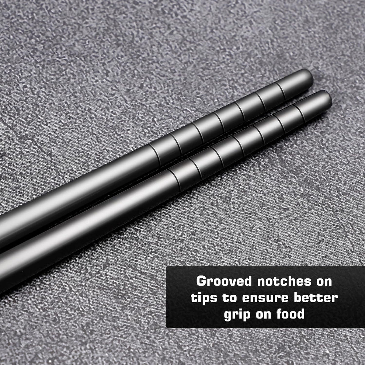 Youda 99.8% Pure TITANIUM Chopsticks 1 Pairs with Black Carrying Case Ultralight and Reusable Chopsticks for Camping, Home, Travel